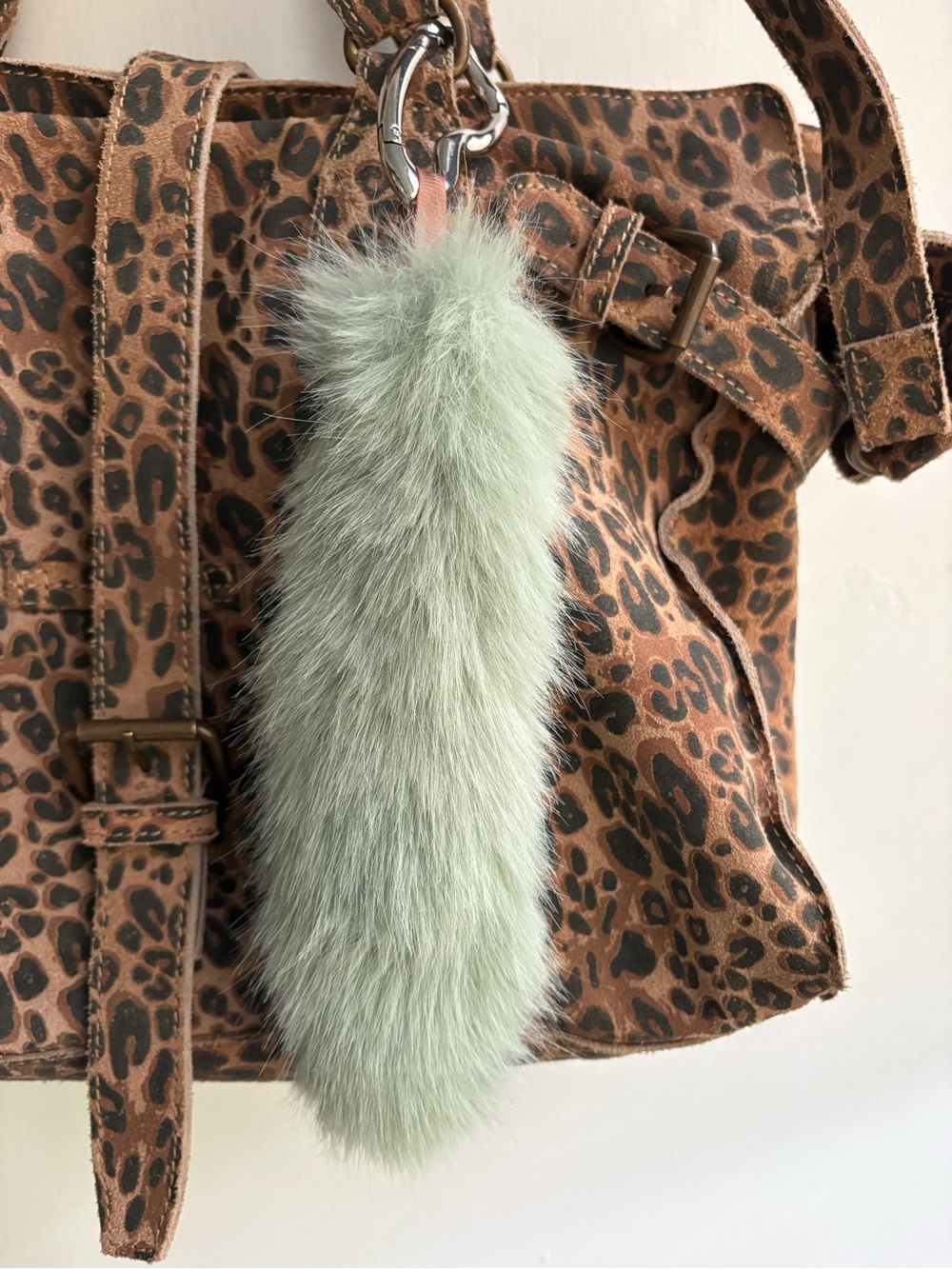 Free People Fluffy Tail Bag Charm -mint green